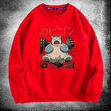 Men and Women Pokemon Pikachu Hoodie Pokémon Snorlax Crew Neck Pullover Sweatshirt
