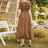 Beth Dutton Outfits French Waist Dress Lace Floral Elegant Socialite Platycodon Grandiflorum Overknee Skirt