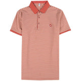 Men Short Sleeve T-Shirt Striped Texture Polo Shirt