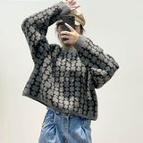 Preppy Aesthetic Outfits Checkerboard Plaid Rhombus Sweater