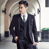 Seersucker Suit Men's Suit Three-Piece Suit Evening Gown