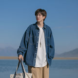 Denim Shirts Vintage Denim Shirt for Men Autumn
