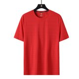 Men Short Sleeve T-Shirt Loose plus Size Ice Silk T-shirt
