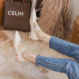 Nude Wide Fit Block Heels Mary Jane Shoes