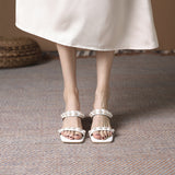 Nude Block Heel Sandals