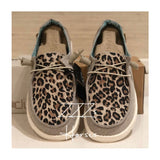 Cow Print Hey Dude Shoes Leopard Print Low-Top Shoes Women's Casual Shoes