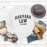 Harvard Sweatshirt Casual Letter Floral Print Long Sleeve Pullover