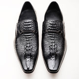 Indo Western Shoes Crocodile Pattern Men Slip on Leather Shoes