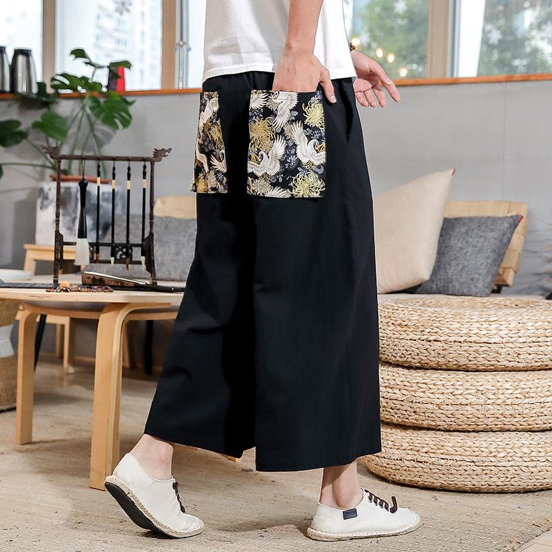 Linen Pants Straight Leg Pants Spring/Summer Men's Trousers Casual Loose
