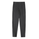 Men Trousers Men's Suit Pants Autumn and Winter Thickening Stripes Draping Casual Small Trousers
