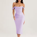 Bella Hadid Dress Sexy Chiffon Sheath Strapless Dress Fishtail Dress