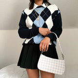 Preppy Aesthetic Outfits Knitwear Women's Autumn and Winter round Neck Long Sleeve Top