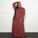 Women Plus Size Maxi Dresses Summer Stitching Loose Long Dress