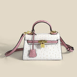 Jackie Kennedy Bag Kelly Bag Ostrich Grain Handbag Shoulder Crossbody Bag