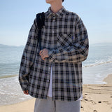 Men's Shirts Autumn Long Sleeve Plaid Shirt