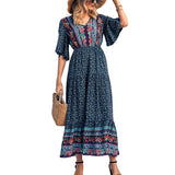Beth Dutton Bohemian Dress Summer Spring Midi Dresses Beach Vacation Large Swing Dress
