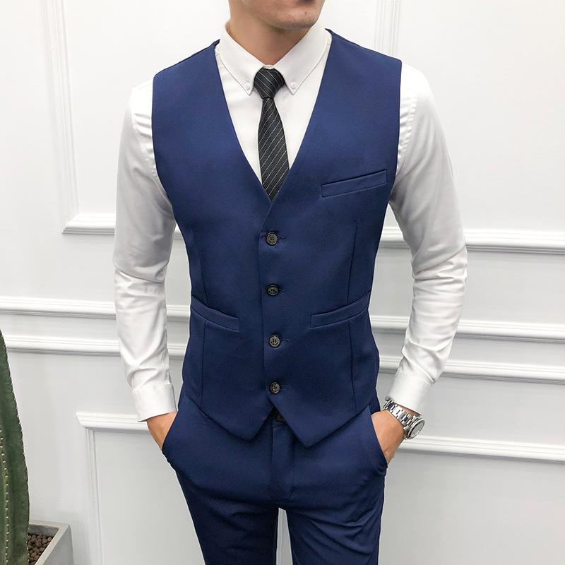 Mens Dress Vests Men's Vest Casual Jacket Business Waistcoat Men's Suit Vest Spring Business Slim Solid Color Sleeveless