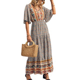 Beth Dutton Bohemian Dress Summer Spring Midi Dresses Beach Vacation Large Swing Dress