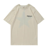 Fog T Shirt Double Line High Street FivePointed Star Short Sleeve Tshirt for Men and Women Fear Of God