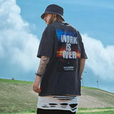 Men T Shirt Summer Casual Tops Landscape Printing Short Sleeve T-shirt Fashion round Neck Half Sleeve