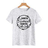 Beth Dutton Outfits Sorta Sweet Sorta Beth Dutton round Neck Casual Short Sleeve Loose plus Size Fashion T-shirt