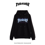 Thrasher Hoodie Flame Sweater Autumn and Winter Sports Loose Hooded