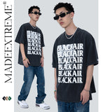 Blackair T Shirt Retro Summer Loose round Neck Bottoming Shirt