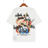 Rrr123 T-Shirt Summer Loose Greedy Snake Graffiti Puff Print T-shirt