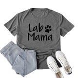 Boy Mama T Shirts Lab Mama Letter Print Short-Sleeve T-shirt