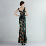 Sequin Evening Dress Split Long Sequined Fishtail Skirt
