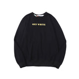 Off White Sweatshirts Long Sleeve round Neck Sweater Autumn and Winter Ladder Arrow Pattern Terry Sweater for Men and Women