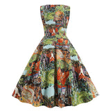 Vintage Empire Waist Dress Women's Printed Dress Party Dress