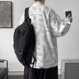 Men's Shirts Lapel Men's Letters Printed Jacket Coat
