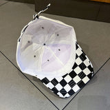 Vintage Check Baseball Cap Chessboard Lattice