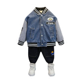 Toddler Boys Jackets Boys' Ultraman Denim Baseball Uniform Autumn
