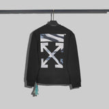 Off White Sweatshirts Long Sleeve round Neck Sweater for Autumn and Winter Embroidered Small Icon Back Texture round Neck Sweater