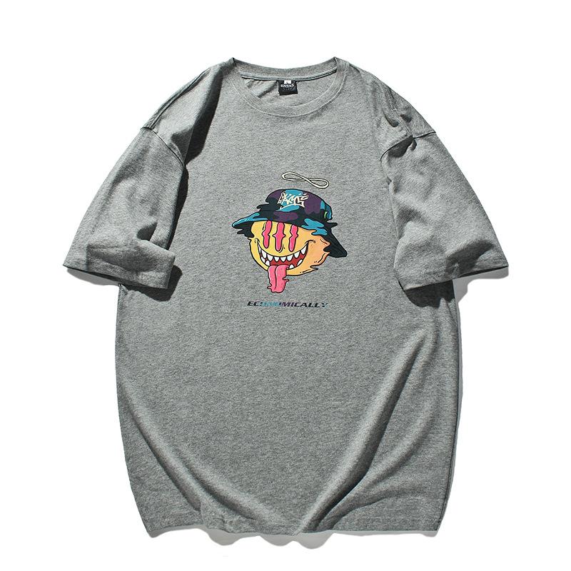 Men T Shirt Summer Casual Tops Men's Clothes Summer Wear Vintage Men's round Neck Short Sleeve Casual Loose Cartoon Printed T-shirt