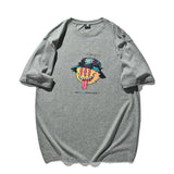 Men T Shirt Summer Casual Tops Men's Clothes Summer Wear Vintage Men's round Neck Short Sleeve Casual Loose Cartoon Printed T-shirt