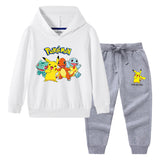 Children Pokemon Pikachu Hoodie & Pant Set Sweater Suit Cotton Trendy