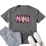 Boy Mama T Shirts Color Leopard Mama Printed T-shirt