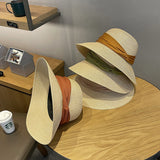 Straw Hat Foldable Straw Hat Women's Summer Beach Vacation Sun Hat