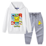 Children Pokemon Pikachu Hoodie & Pant Set Sweater Suit Cotton Trendy
