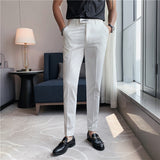 Men Trousers Fashionable Embroidered Casual Suit Pants