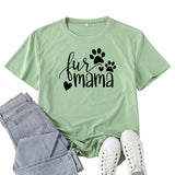 Boy Mama T Shirts Fur Mama Letter Print T-shirt