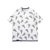 Men T Shirt Summer Casual Tops Men's Clothes Summer Wear Vintage Men's round Neck Short Sleeve Casual Loose Cactus Printed T-shirt