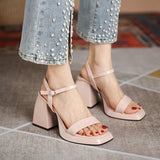 Nude Block Heel Sandals