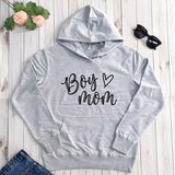 Boy Mama Hoodie Mother's Day Boy Mom Letter Love Heart Printed Hoodie