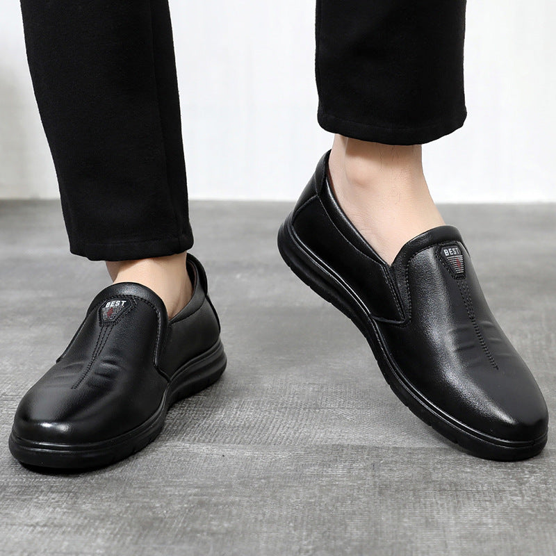 Loafers for Men Leather Shoes Men Autumn Genuine Leather Male Business Formal Wear Middle-Aged Dad Shoes Casual Men's Shoes
