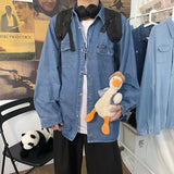 Denim Shirts Men's Loose Shirt Coat