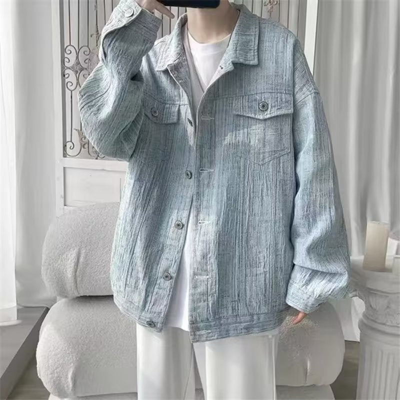 Denim Shirts Denim Jacket Men's Autumn Loose All-Matching Top Coat